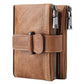 Swiping Zipper Hasp Multiple Slots First Layer Men's Wallets
