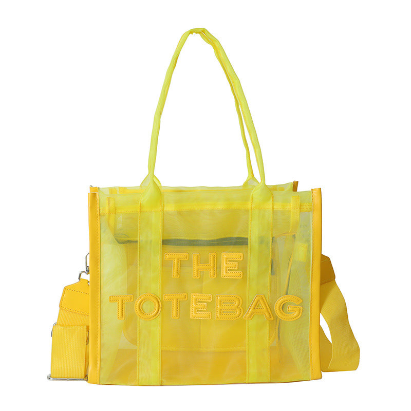 Women's Today Popular Jelly Color Mesh Transparent Bags
