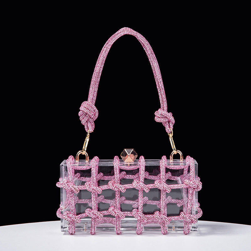 Storage Box Banquet Handcraft Braiding Rope Small Square Bags