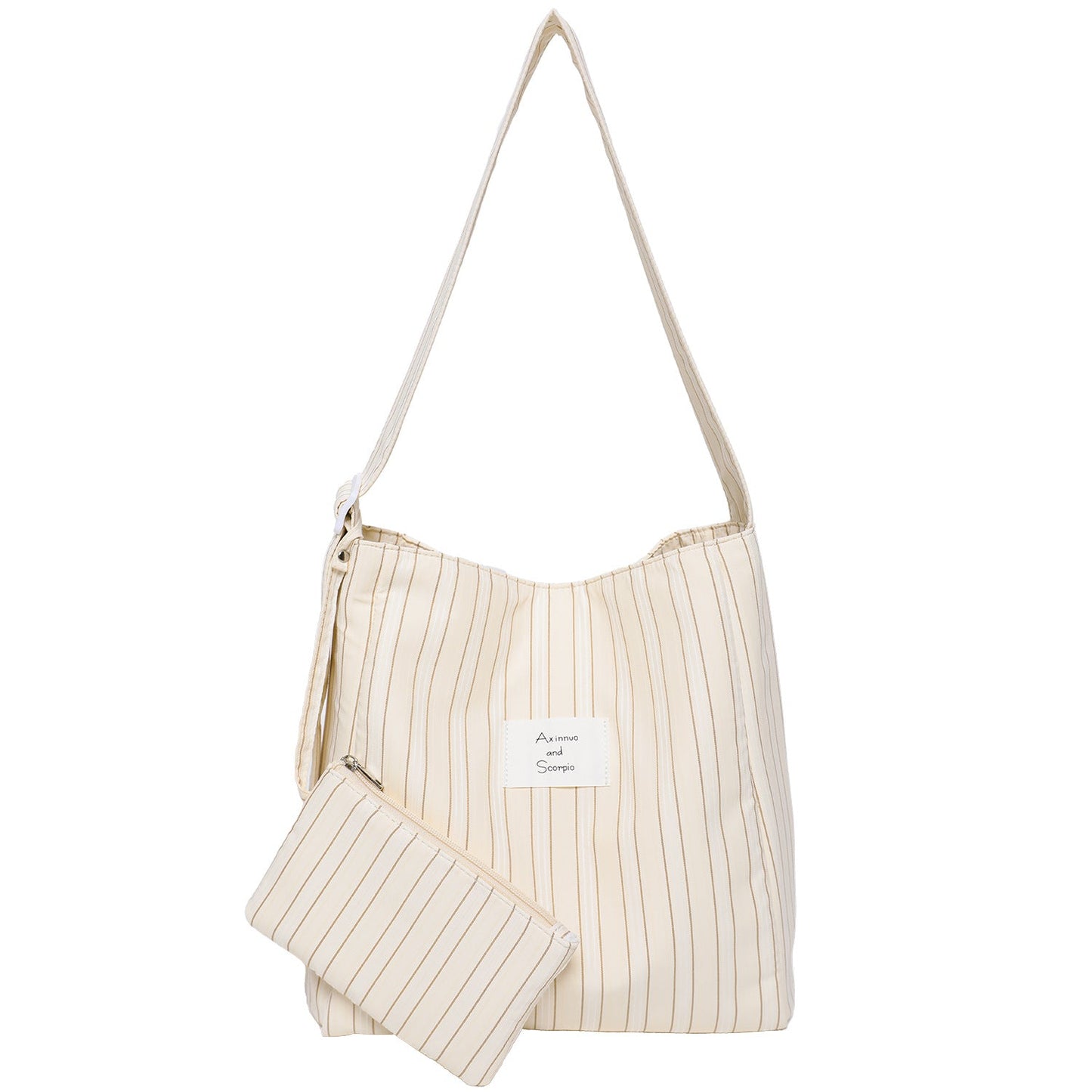 Korean Style Canvas Female Commuter Niche Striped Large Tote Bags
