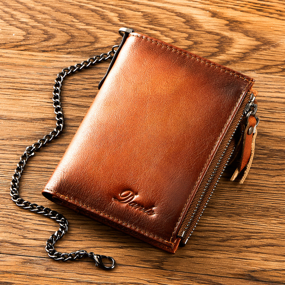 Layer Cowhide Rub Color Driving License Coin Purses