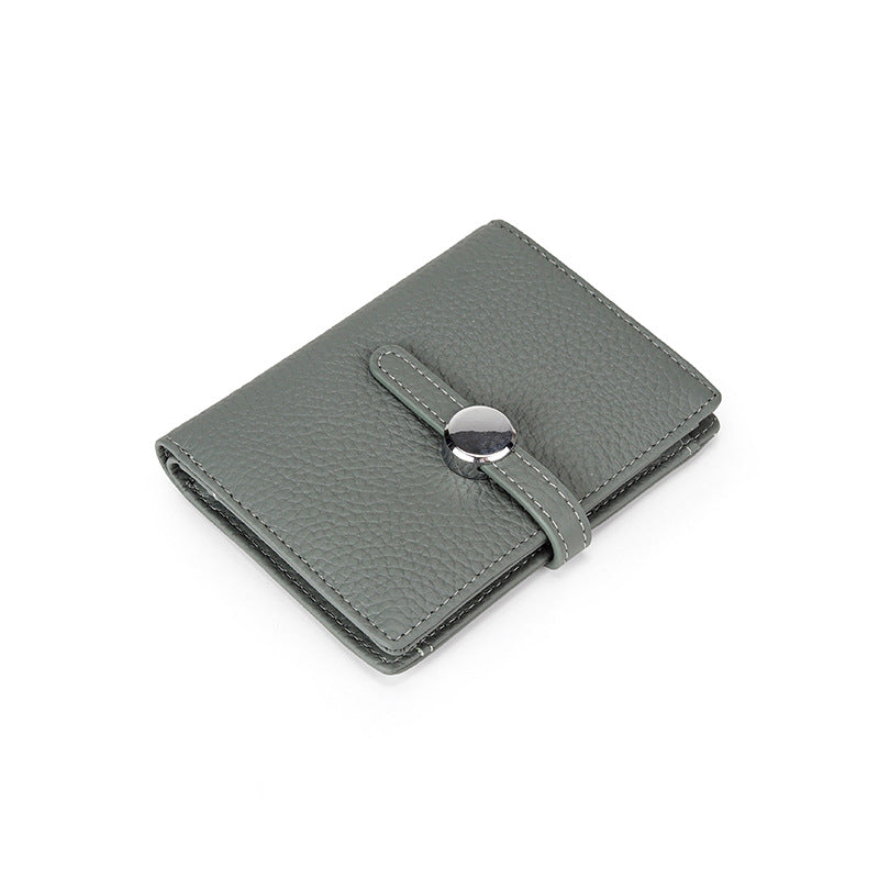 Women's First Layer Cowhide Short Trendy Genuine Ladies Wallets