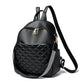 Rhombus Soft Leather Simple Large Capacity Backpacks