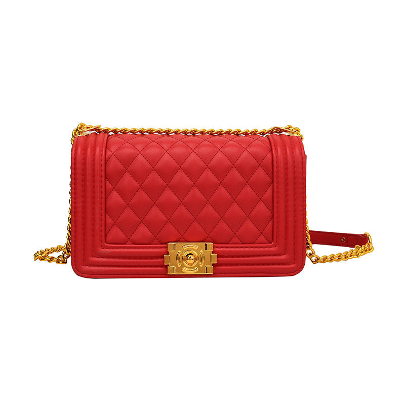 Women's Embroidery Line Fashion Classic Style Chain Shoulder Bags