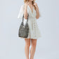 Women's Hollow With Wooden Beads Decoration Portable Handbags