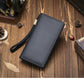 Men's Clutch Crazy Horse Leather Long Zipper Men's Wallets