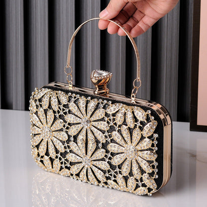 Women's Flower Rhinestone Dress Garment Hand-held Wedding Evening Bags
