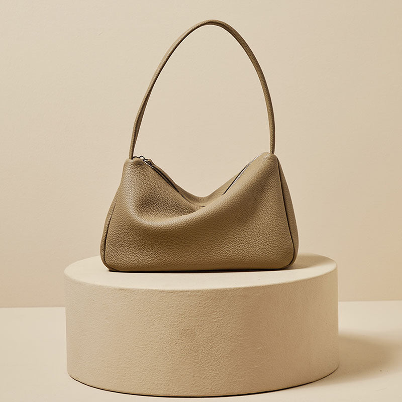 Women's Layer Cowhide French Underarm Portable Shoulder Bags