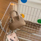 Layer Cowhide Shell Simple Fashion Bowling Mini Handbags