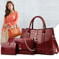 Women's Retro Twist Portable Three-piece Crocodile Pattern Crossbody Bags