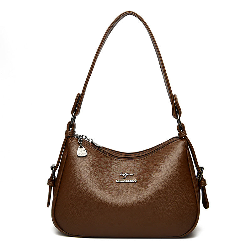 Women's High-grade Soft Leather Underarm Versatile Large Crossbody Bags