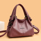 Women's Luxury Soft Leather Retro Solid Color Tote Bags