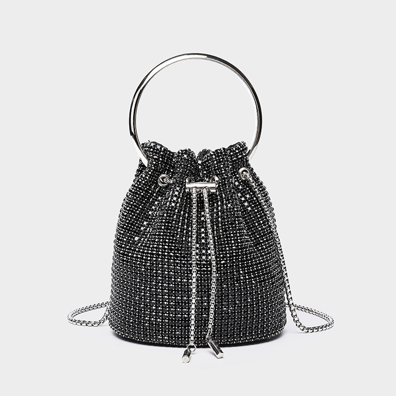 Women's Bezel Setting Brick Dinner Full Diamond Bucket Bags