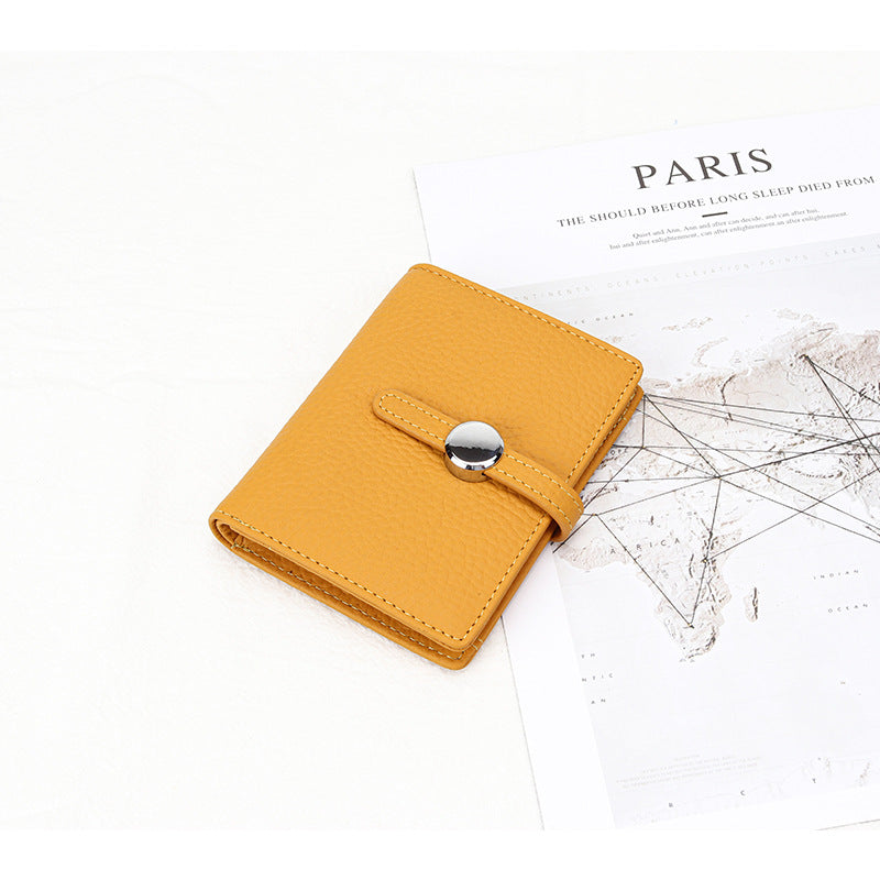 Women's First Layer Cowhide Short Trendy Genuine Ladies Wallets