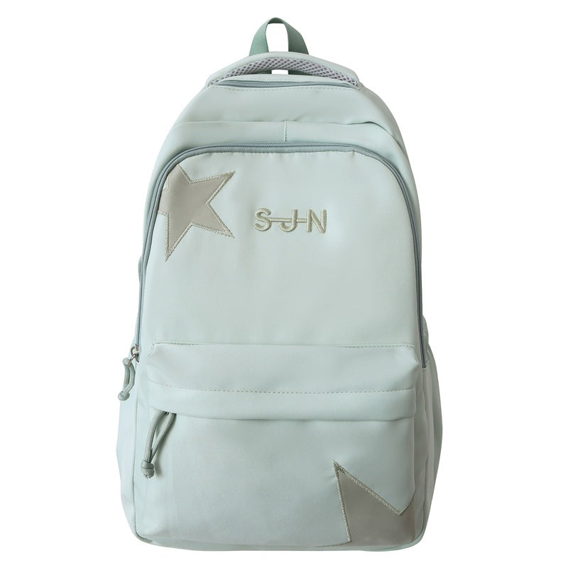Women's Burden Reduction Big Korean Style Solid Color Middle School Students' Schoolbags