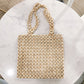 Autumn Large Capacity Wooden Bead Handmade Beaded Weave Shoulder Bags