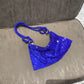 Attractive Women's Rhinestone Underarm Pink Clutch Shoulder Bags