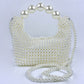 French Retro Hand-woven Large Pearl Elegant Handbags