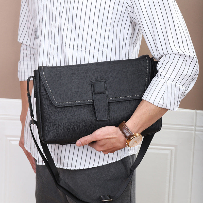 Men's First Layer Cowhide Retro Daily Matching Genuine Men's Shoulder Bags