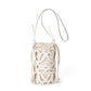 Women's Design Hollow Drawstring Canvas Cylindrical Pouch Crossbody Bags