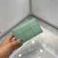Women's Storage Portable Soft Sheepskin Woven Flip Card Holder