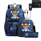 Women's & Men's & Cartoon One Piece Password Pencil Middle School Students' Schoolbags