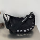 Women's Cloth Simple Letter Wide Straps Large Shoulder Bags