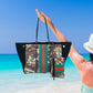 Leopard Print Printed Black Portable Beach Shoulder Bags