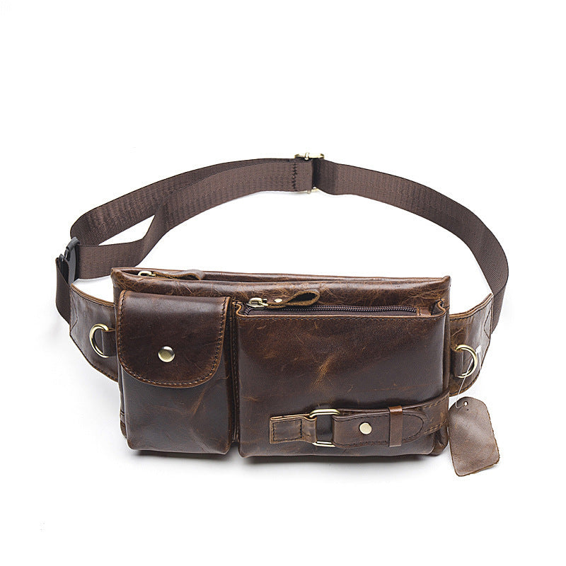Men's Genuine Leather Mobile Business First Layer Men's Waist Packs