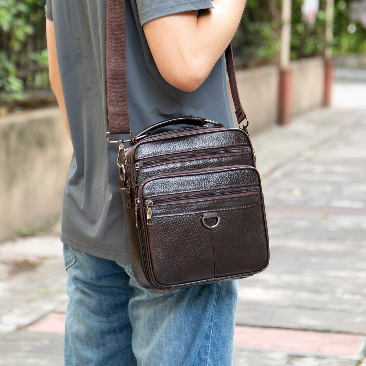 Men's Leather Business First Layer Cowhide Men's Shoulder Bags