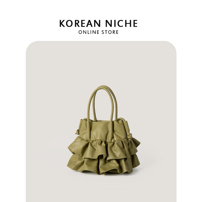 Women's Attractive Graceful Korean Pleated Ruffled Crossbody Bags