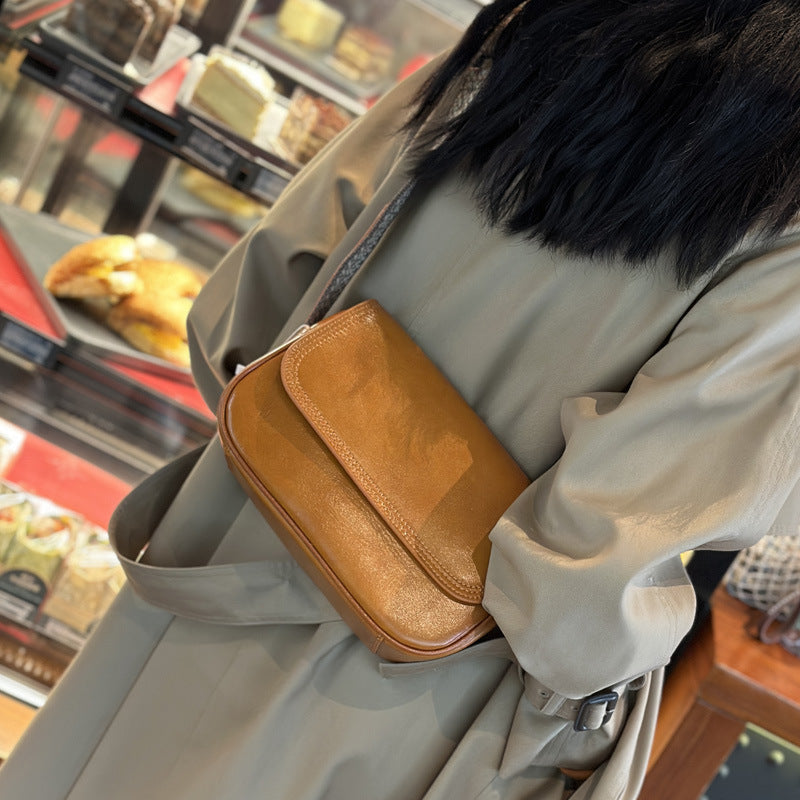 Women's Cowhide Advanced Texture Trendy Leather Packet Shoulder Bags