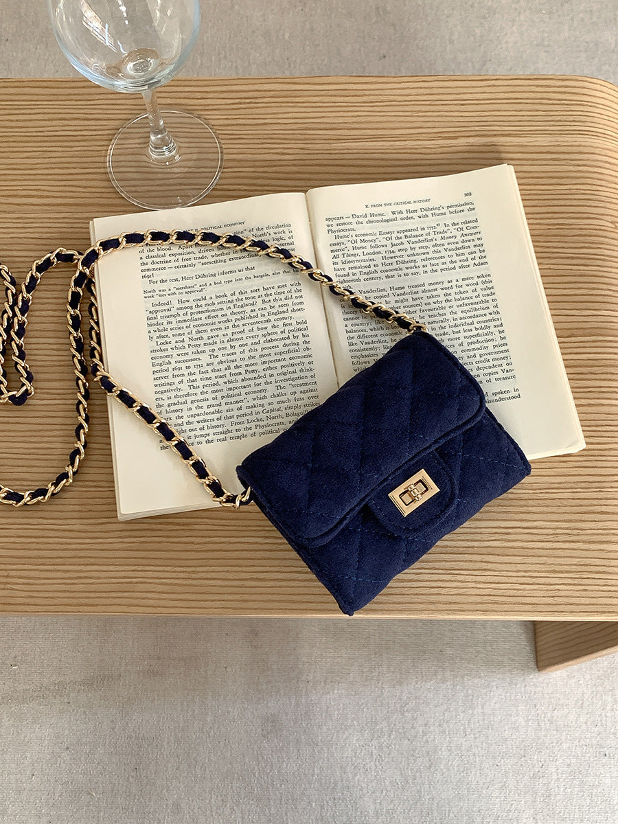 Women's Style Chain Suede Rhombus Retro Flip Crossbody Bags