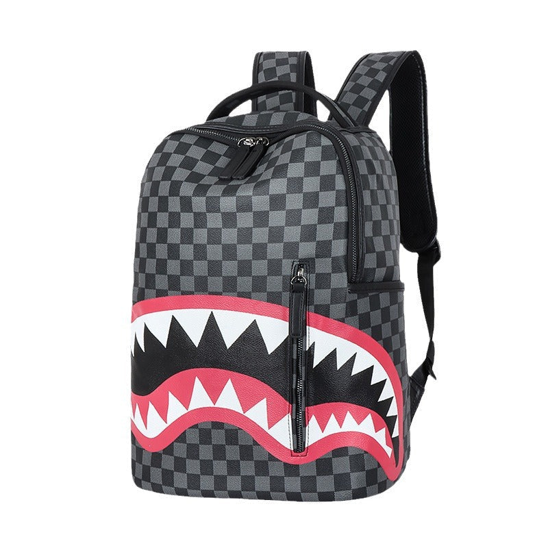 Men's Fashion Plaid Large Capacity Street Trend Backpacks