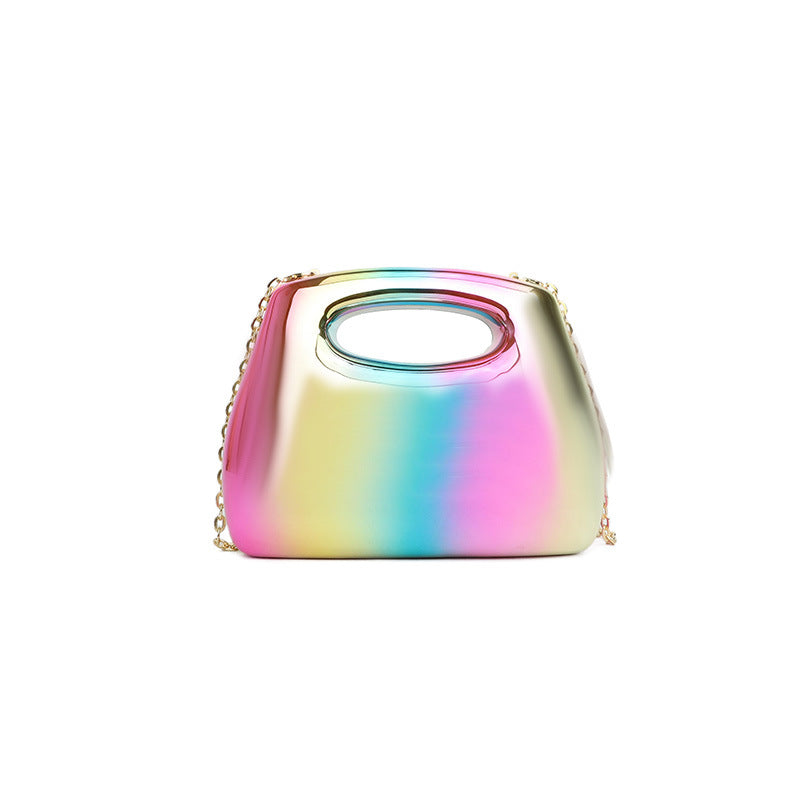 Women's Glossy Acrylic Box Candy Color Western Style Wrist Shoulder Bags