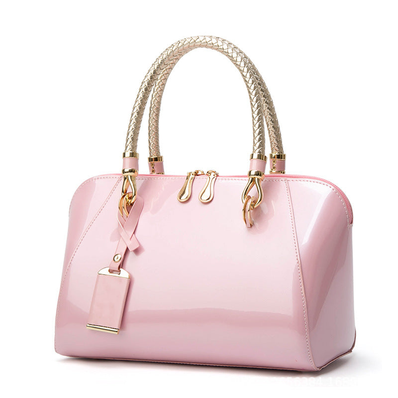 Women's Bright Leather Portable Fashion Korean Style Bags