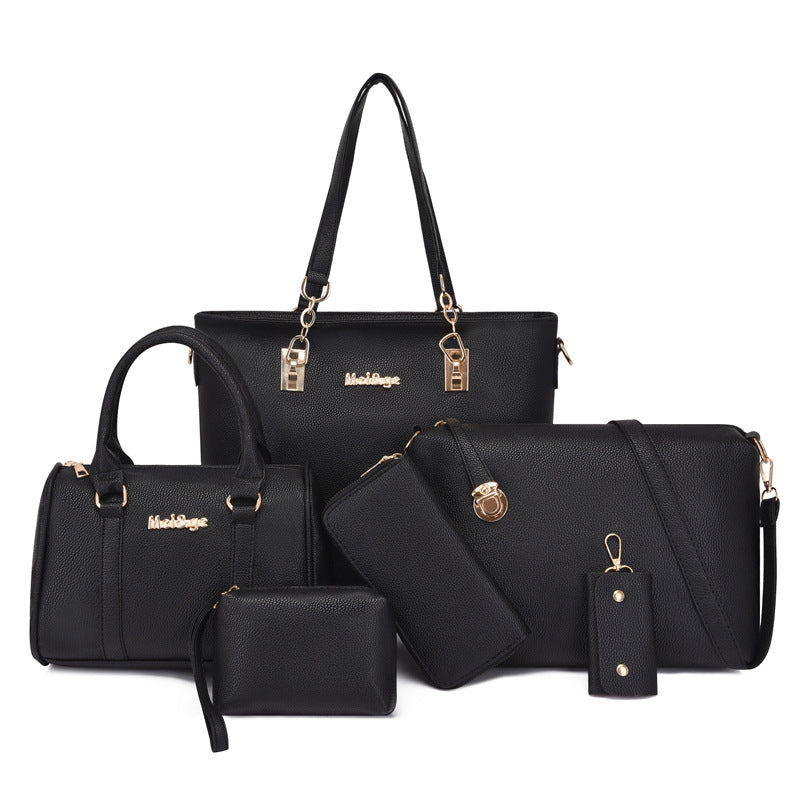 Spring Solid Color Litchi Pattern Mother Handbags