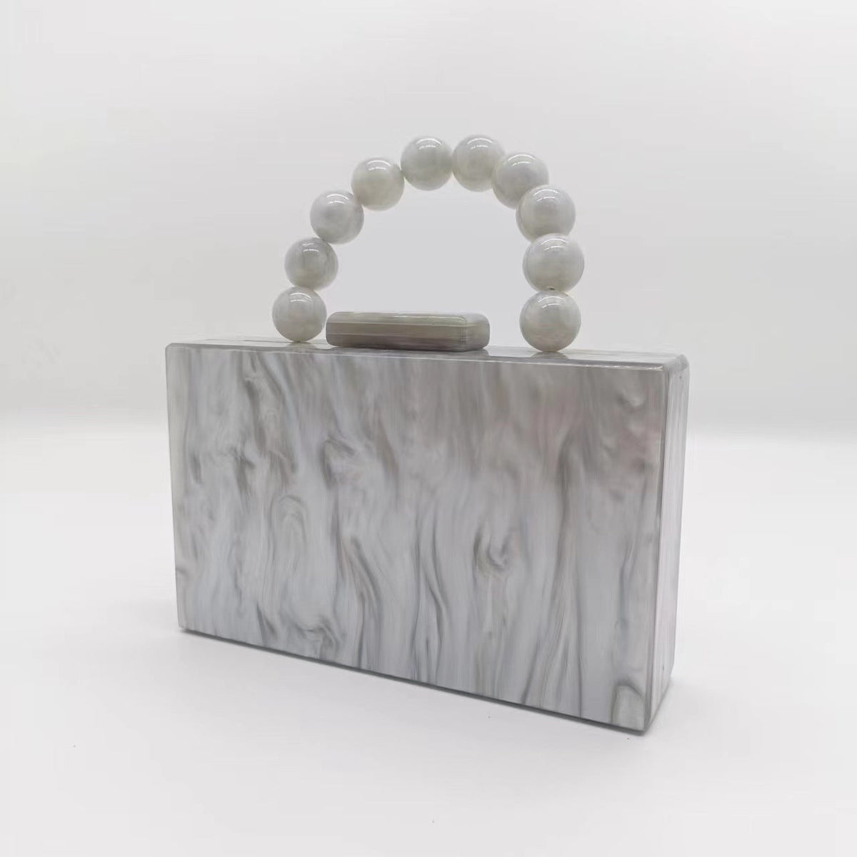 Women's Elegant Pearlescent Acrylic Beaded Wrist Hand-held Evening Bags