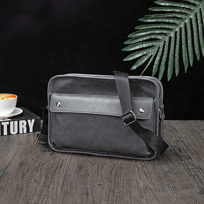 Men's Crazy Horse Leather British Vintage Trendy Men's Messenger Bags