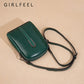 Women's Trendy Vintage Oil Wax Cowhide Double Crossbody Bags
