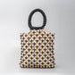 Women's Contrast Color Woven Commute Wooden Bead Shoulder Bags