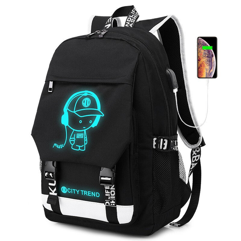 Men's Luminous Large Capacity Oxford Cloth Decompression Backpacks