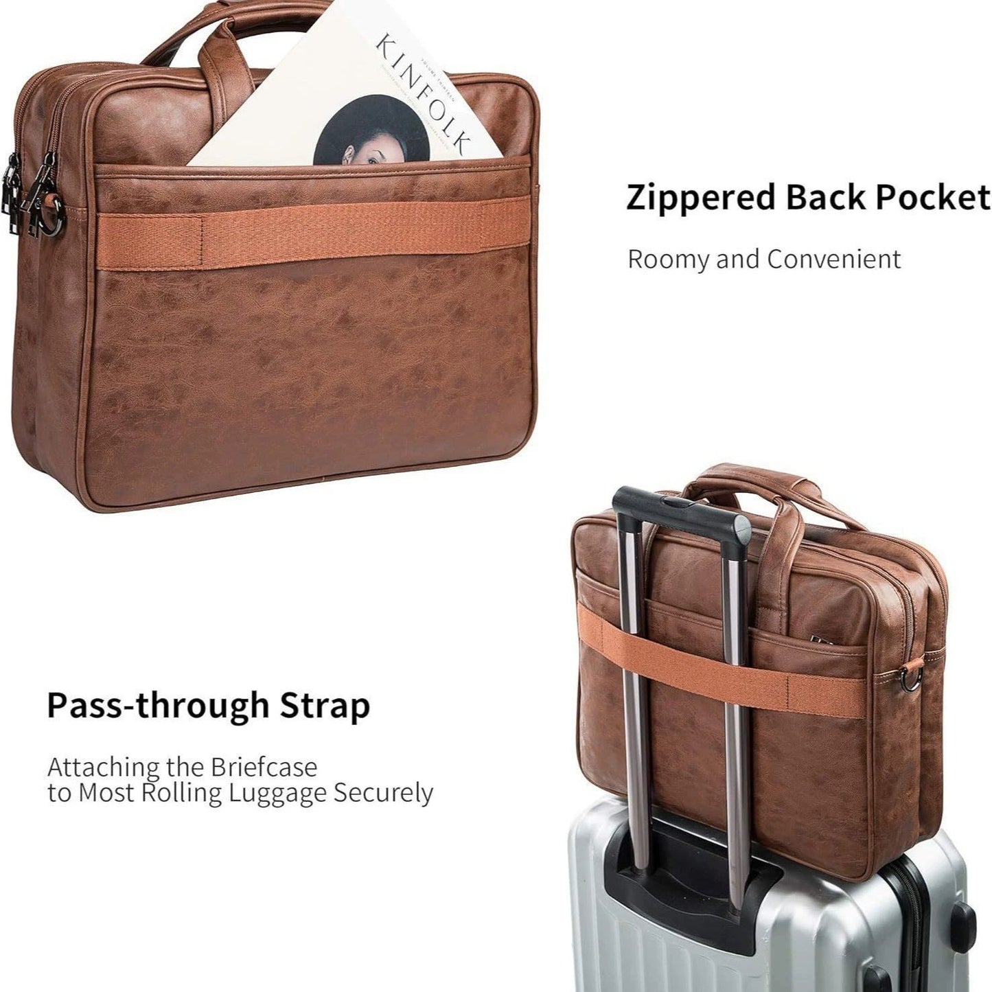 Bolsos de Negocios de Cuero Creativos para Portátil de Pulgadas para Hombre