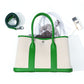 Women's Layer Cowhide Large Capacity Canvas Contrast Color Handbags