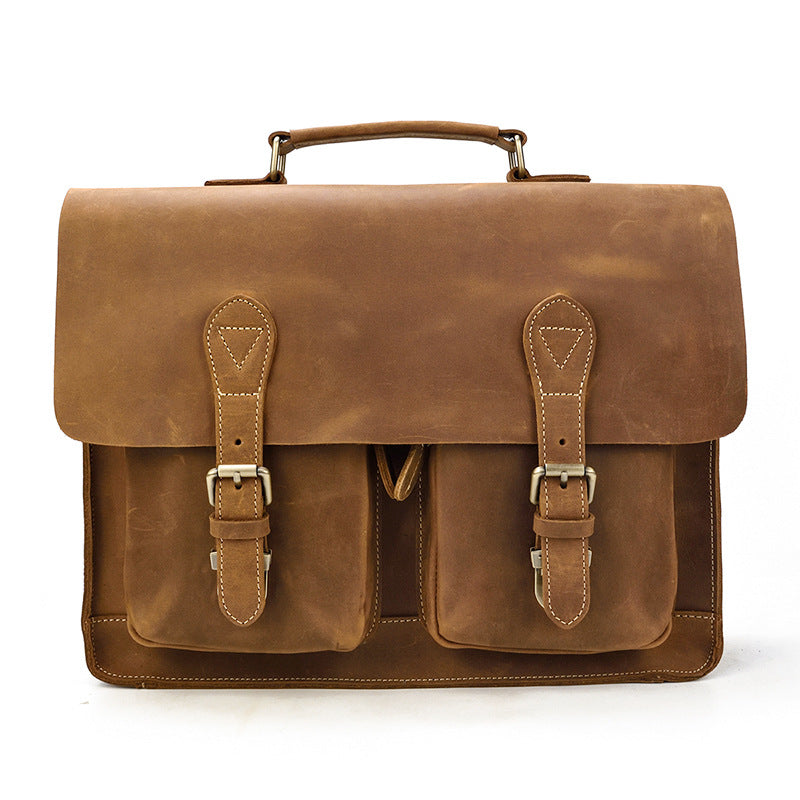 Men's Leather Vintage Crazy Horse Commuter Computer Men's Briefcases