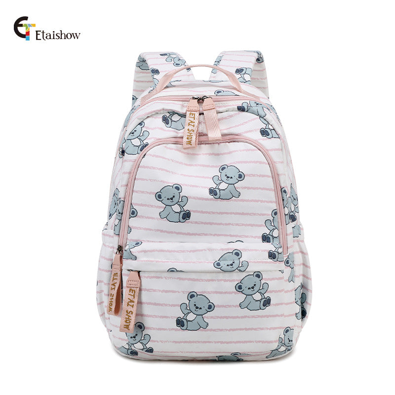 Women's For Junior Cute Cat Print Large Backpacks