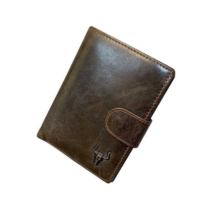 Craftsman Leather Pocket Mid-length Multiple Slots Men's Wallets