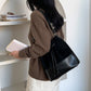 Women's Style Design Suede Leather Patchwork Portable Retro Shoulder Bags
