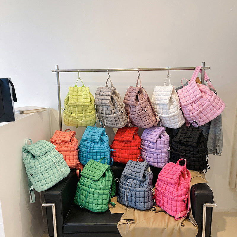 Women's Commuter Large Capacity Lightweight Fluffy Plaid Backpacks