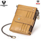 Men's Double Zipper Leather Multiple Slots Crazy Men's Wallets
